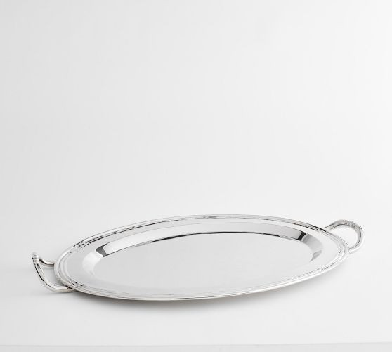 Heritage Silver Oval Turkey Platter | Pottery Barn (US)