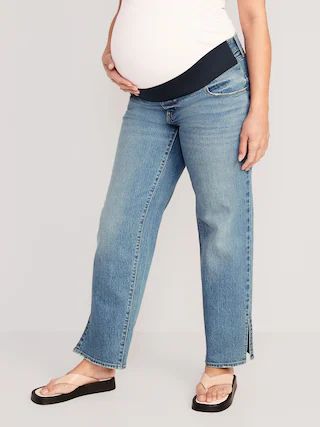 Maternity Front-Low Panel OG Loose Side-Split Jeans | Old Navy (US)
