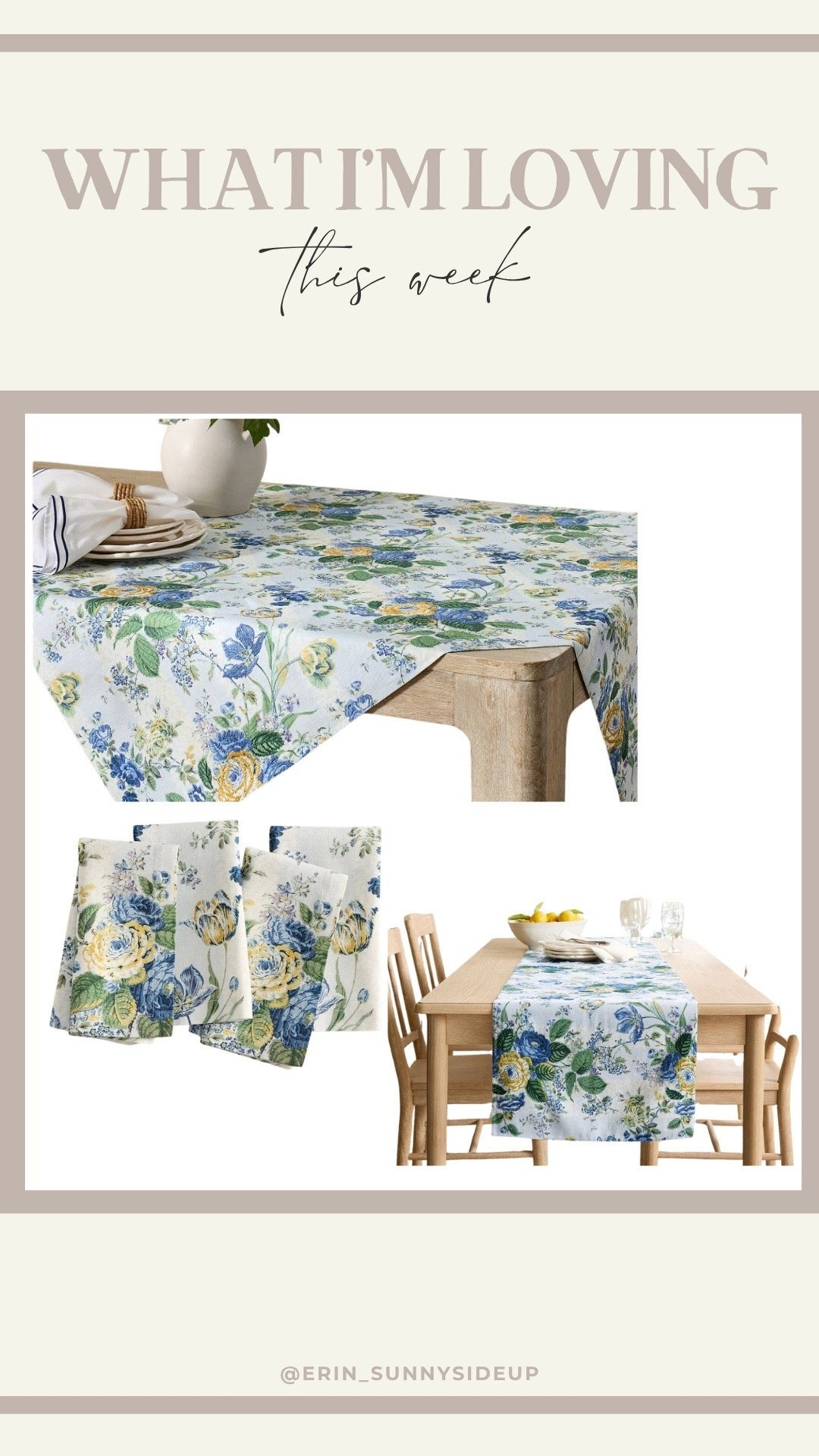 Same fun print comes in a tablecloth, runner and napkins 🤩