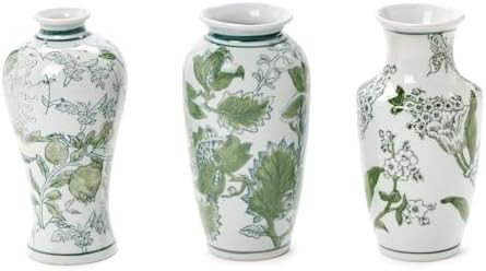 Two's Company Primrose and Lotus Chinoiserie Vases, 7.75-Inch, Porcelain, Set of 3 | Amazon (US)