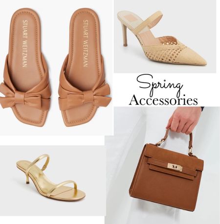 Spring Accessories…
Small purse
Flat sandals
Heel mule
Sandals 

#LTKSeasonal #LTKitbag #LTKshoecrush