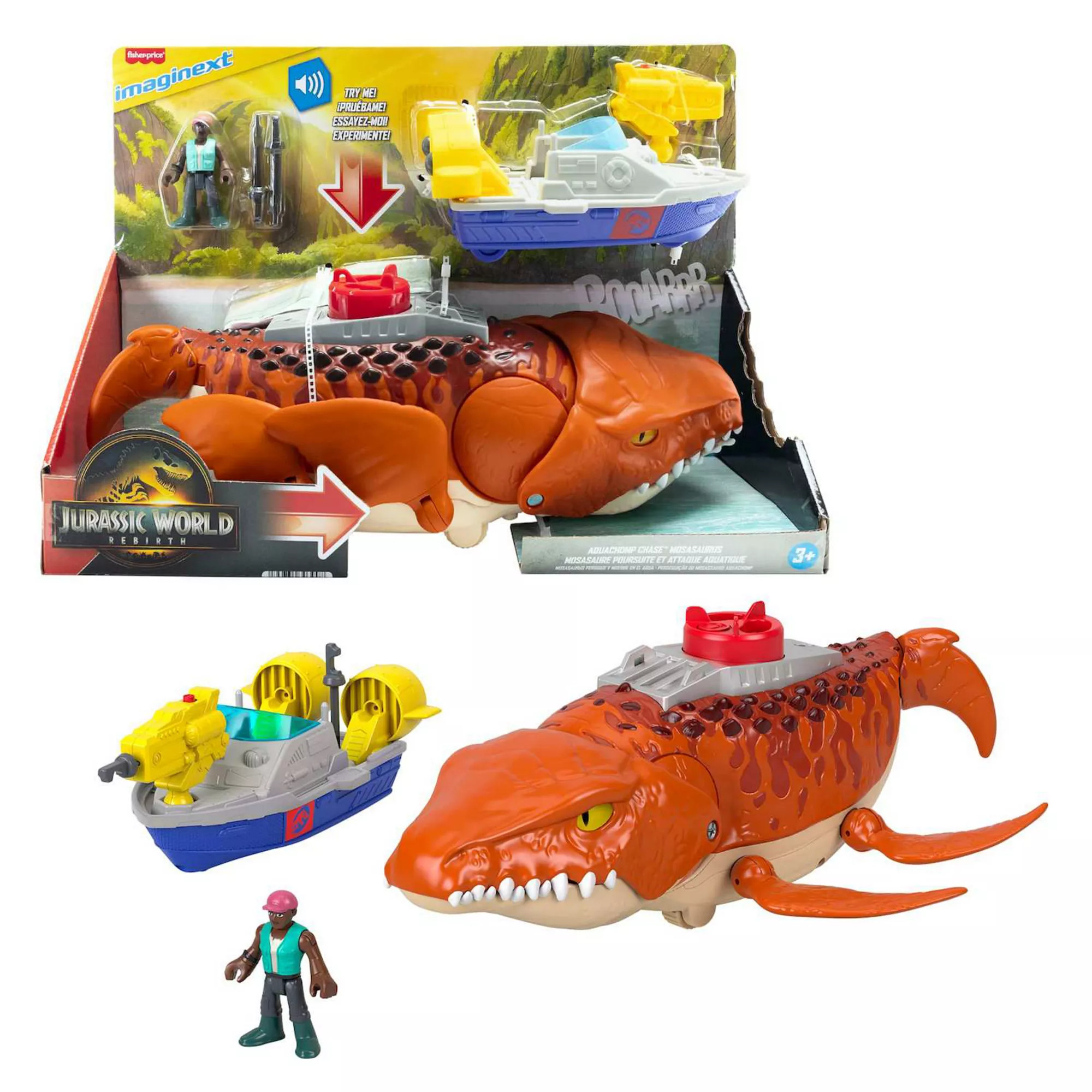 IMAGINEXT Jurassic World Aquachomp Chase Mosasaurus Dinosaur Playset | Kohl's