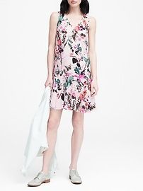 Floral Drop-Waist Shift Dress | Banana Republic US