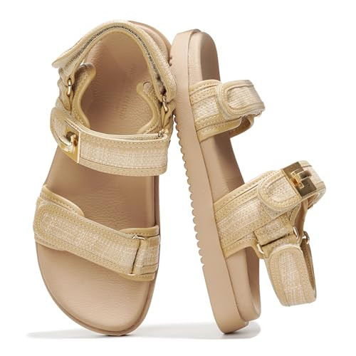 Project Cloud 100% Genuine Leather Platform Sandals Women Footwear - Comfortable Strappy Summer Sandals for Women 2026 - Memory Foam and Non-Slip Beach Slides (Mona, Raffia, 5.5) | Amazon (US)