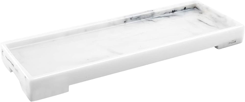 Luxspire Bathroom Vanity Tray, Resin Toilet Tank Tray, Kitchen Sink Trays, 11" x 4" Rectangle Bat... | Amazon (US)