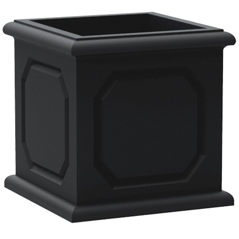 16.9X16.9 All Weather Proof Polyresin Versailles Cube Planter Lead | At Home