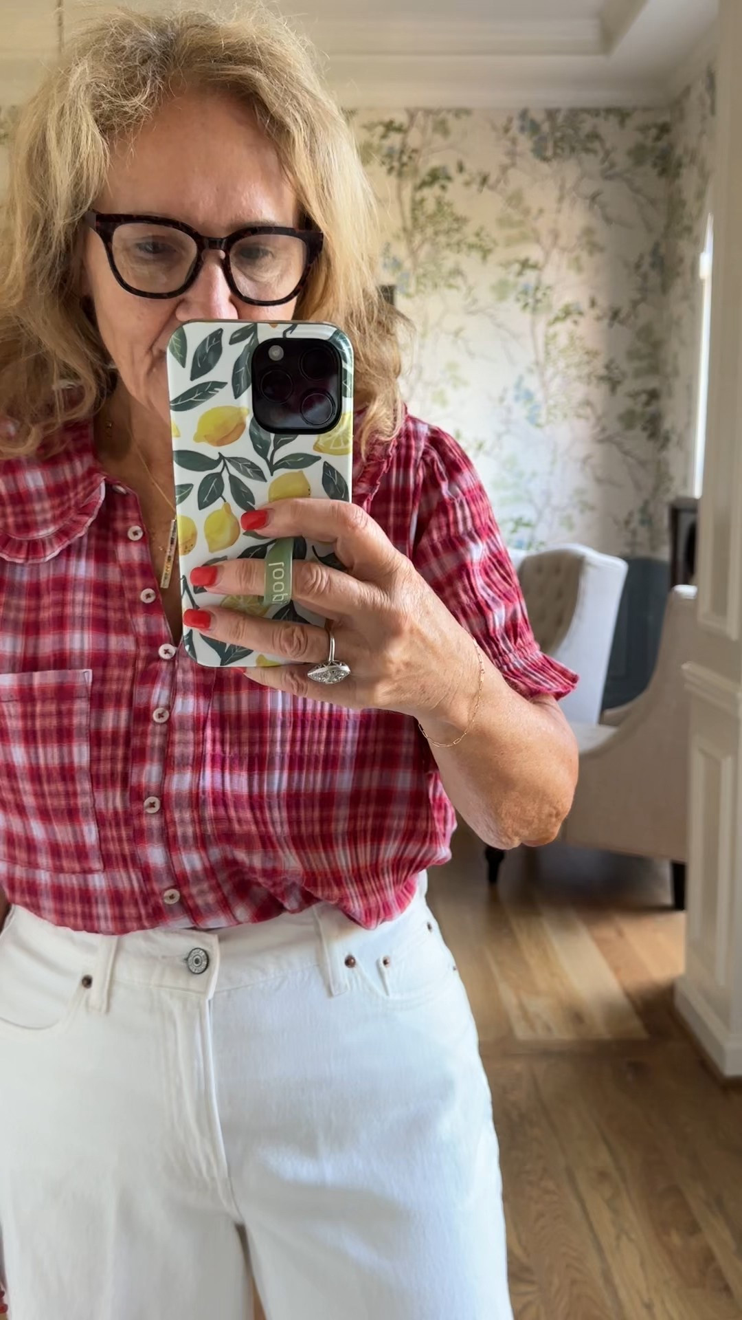 Abercrombie denim sale. This is the wide leg high waisted style still available in white comes in a dark wash and a lighter wash. And it is on sale. I am wearing a size 29 short. I am 5 foot three. Use code DENIMAF for an extra 15% off
White jeans denim sale
Plaid blouse by Anthropologie wearing a size medium and it’s a generous fit

#LTKOver40 #LTKFindsUnder100 #LTKSaleAlert