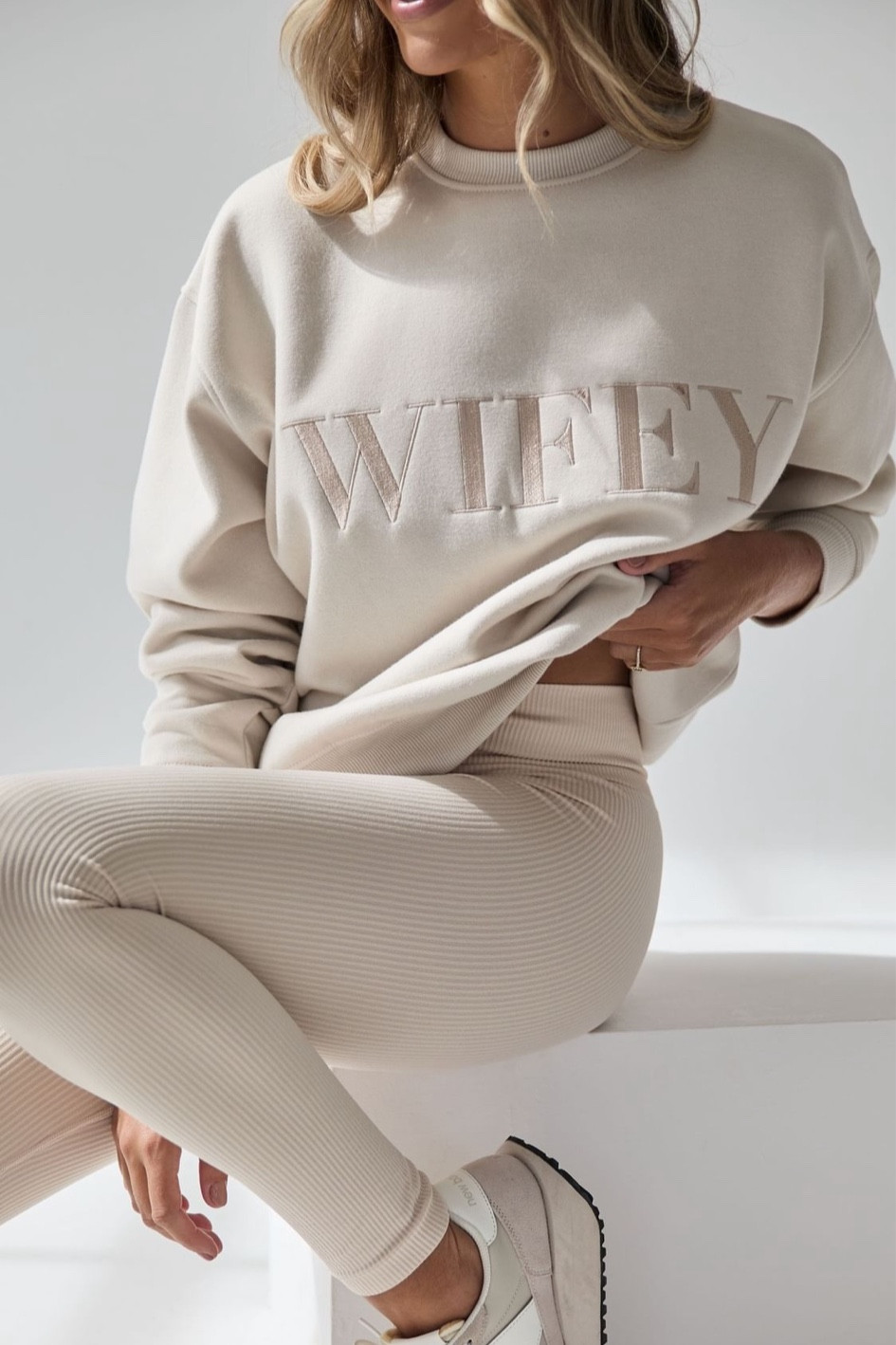 Wifey jogger set by Six Stories.

Wife | wifey | fiancée | bride to be | getting married | travel look | travel set | joggers | jogger set | neutral look | sweatshirt | sweatpants 

#LTKstyletip #LTKsalealert #LTKwedding