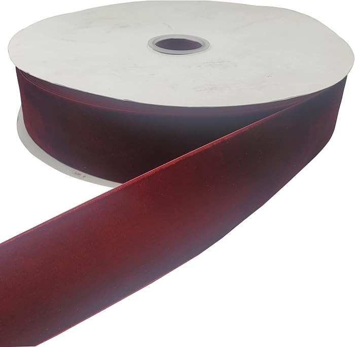 10 Yards Velvet Ribbon Spool (Wine, 2") | Amazon (US)