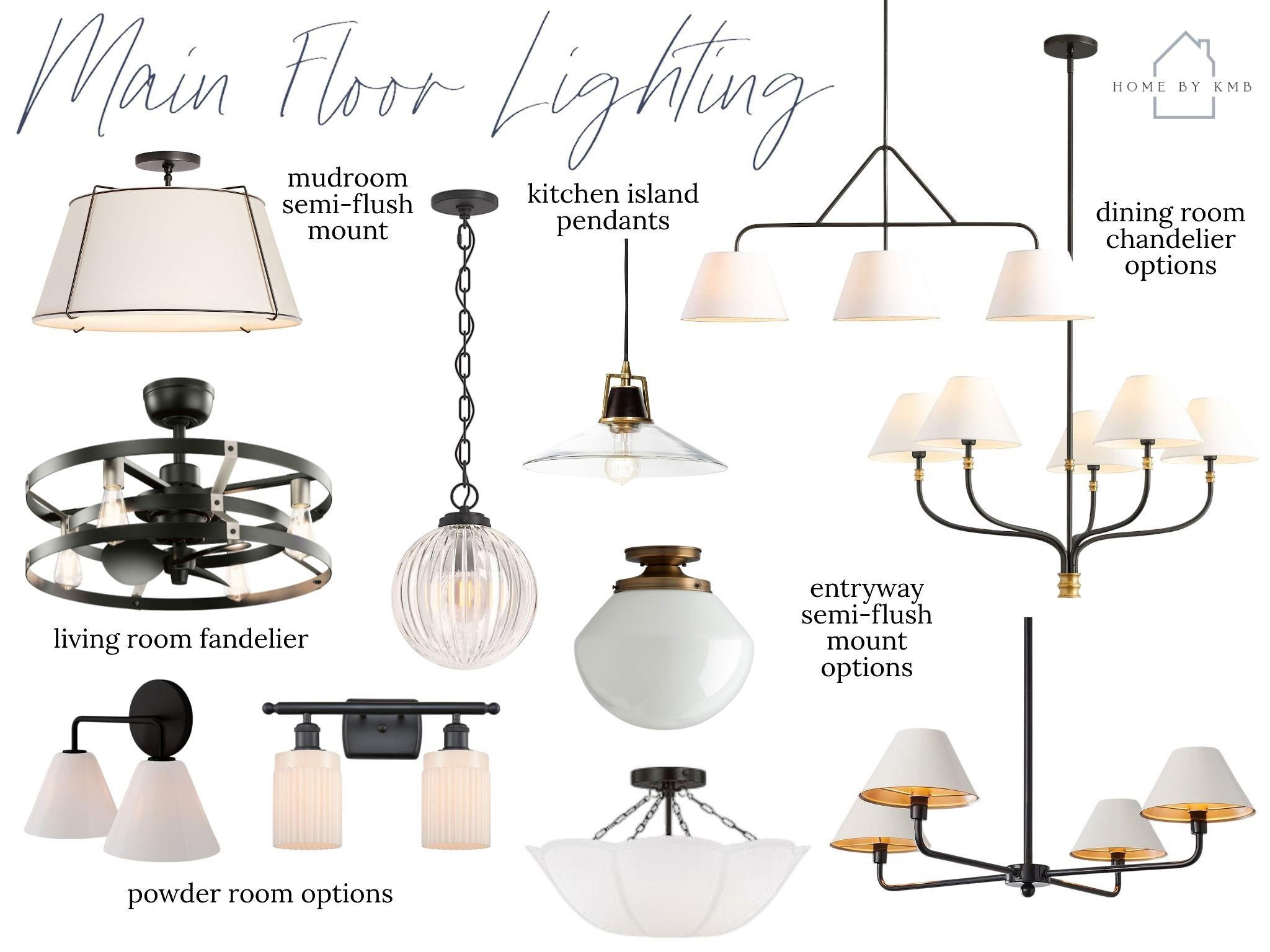 Main floor lighting | how I would pair together light fixtures for a cohesive feel!

#LTKHome