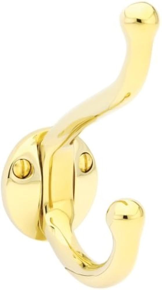 Emtek 2606 American Heritage Double Prong Robe Hook, Lifetime Polished Brass | Amazon (US)