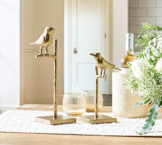 Brass Bird On Stand Object | Pottery Barn (US)
