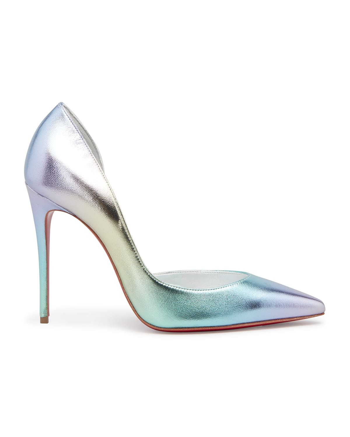 Iriza Iridescent Half-d'Orsay Red Sole Pumps | Neiman Marcus