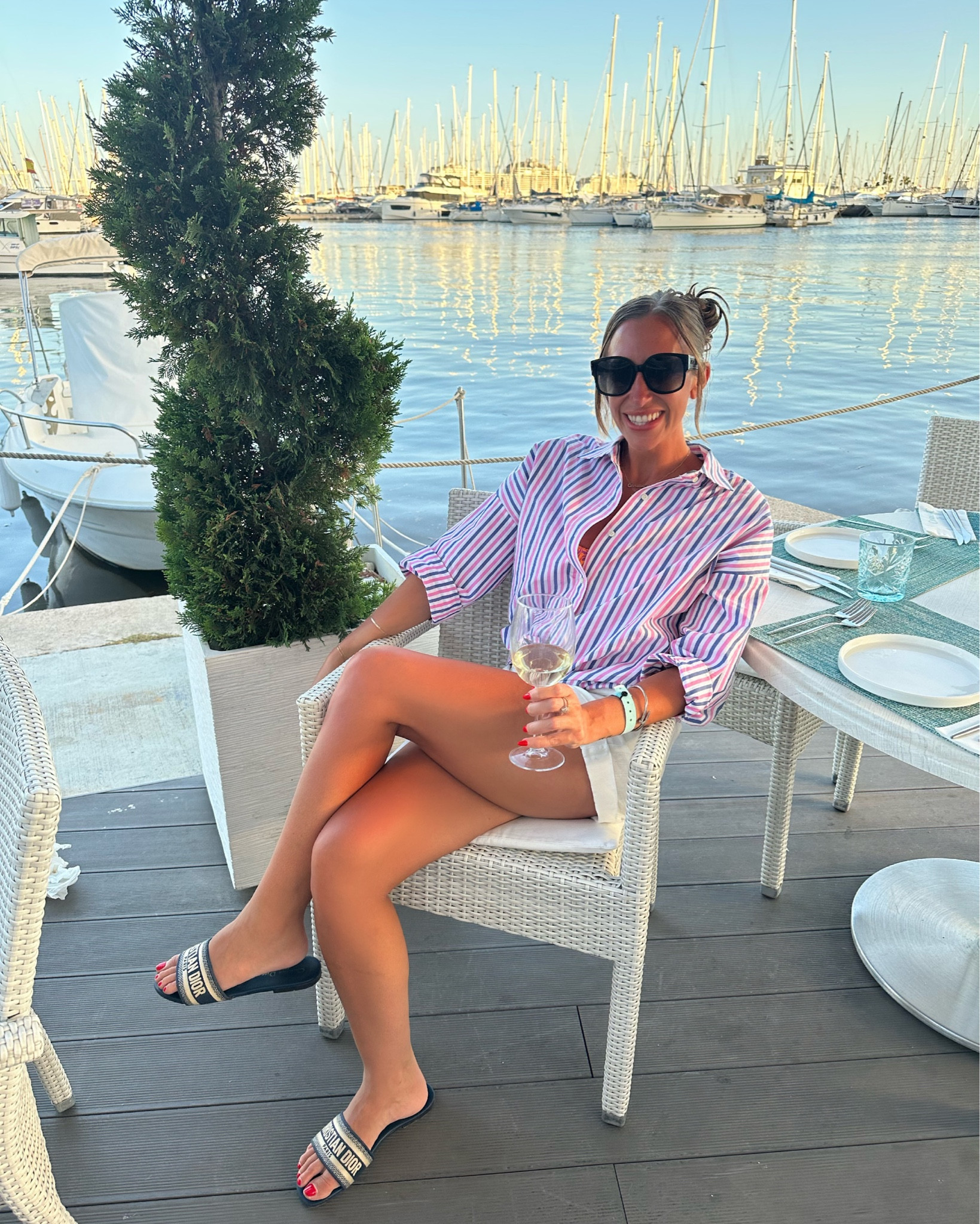 Mallorca 🛥️🩵

 #ootd 

Sunglasses: Christian Dior
Top: Favorite Daughter
Shorts: Reiss
Sandals: Christian Dior 

Link to outfit in bio

#LTKtravel #LTKeurope #LTKstyletip