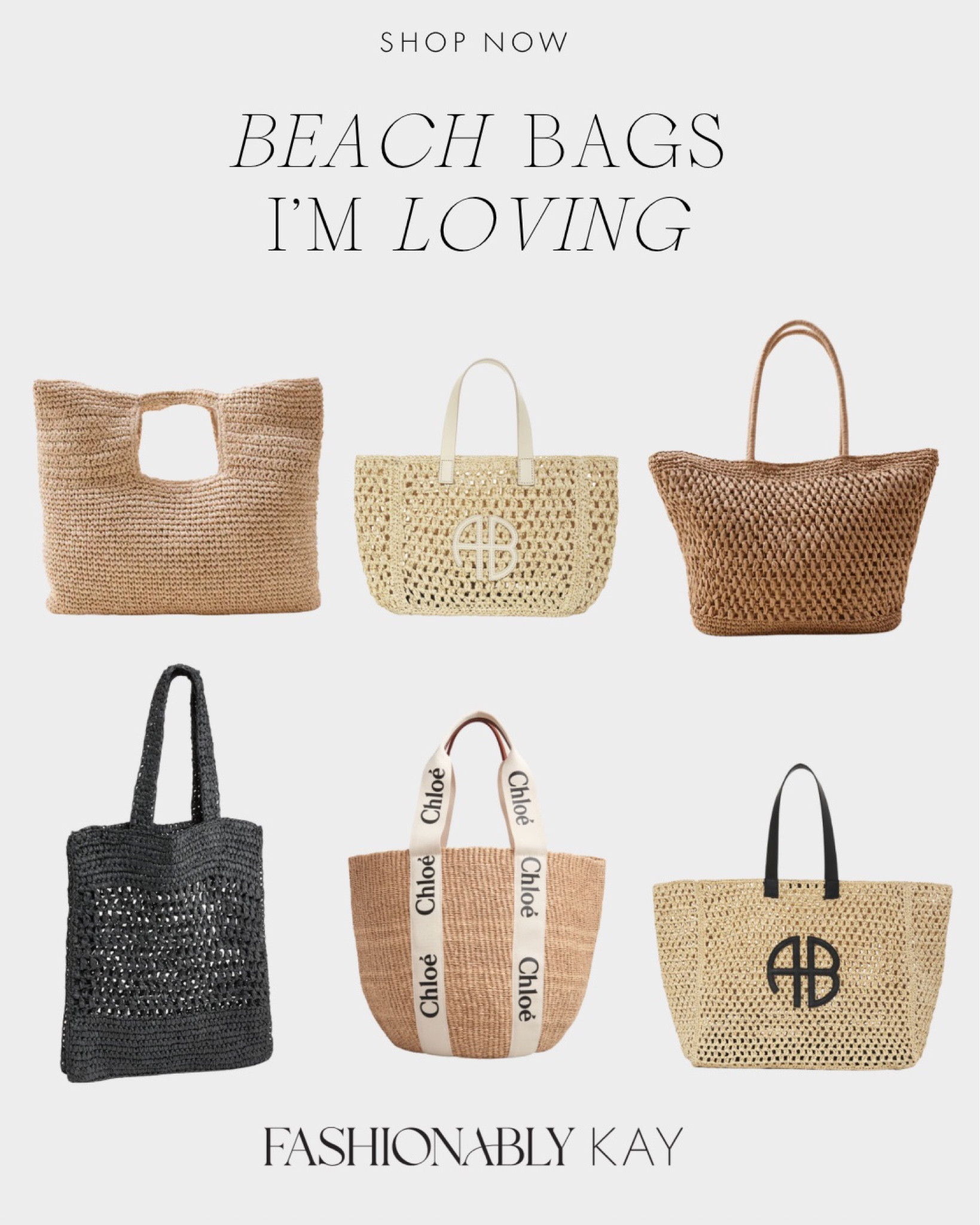 The beach bag line up 🙌🏼 loving all of these! I have the large rio tote by Anine bing and it holds a TON! So perfect! 

Designer bags, straw bags, summer tote, summer beach bag, Chloe bag, Chloe tote, straw bag 

#LTKSeasonal #LTKFind