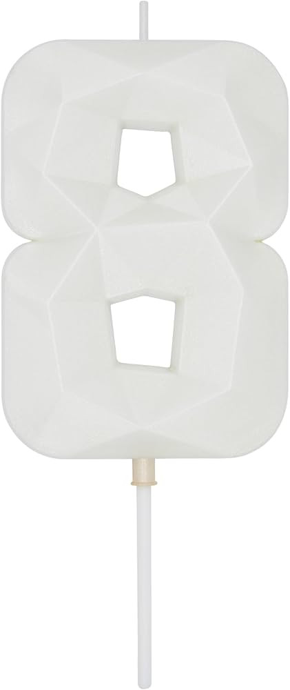 Birthday Candles Big Numbers 3D White 3.7 inch Party Cake Topper 1 Piece (Number 8 White) | Amazon (US)
