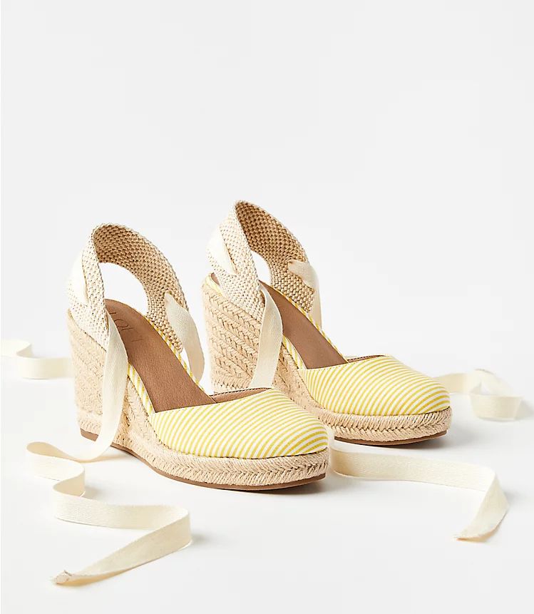 Seersucker Espadrille Wedges | Loft | LOFT