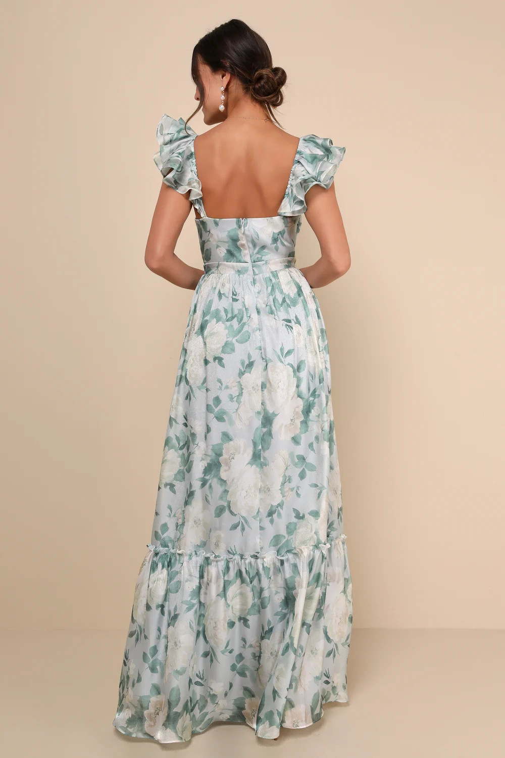 Soiree Perfection Light Blue Floral Ruffled Tiered Maxi Dress | Lulus
