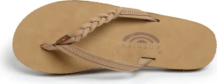 Rainbow 'Flirty' Braided Leather Flip Flop (Women) | Nordstrom