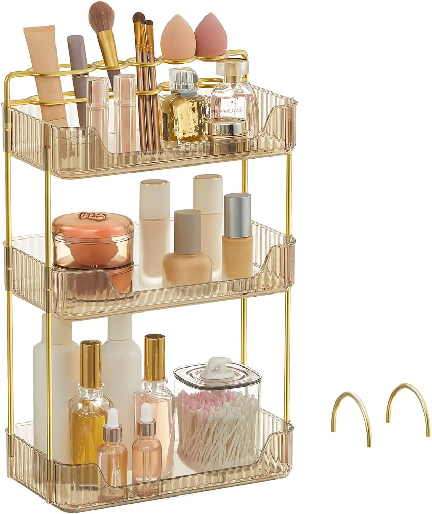 SONGMICS Makeup Organizer, 3-Tier Skincare Organizer Countertop, Customizable, 2 Types of Accesso... | Amazon (US)