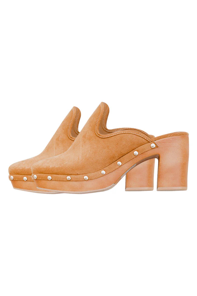Tiffany Camel Clog Studded Detail | Pink Lily