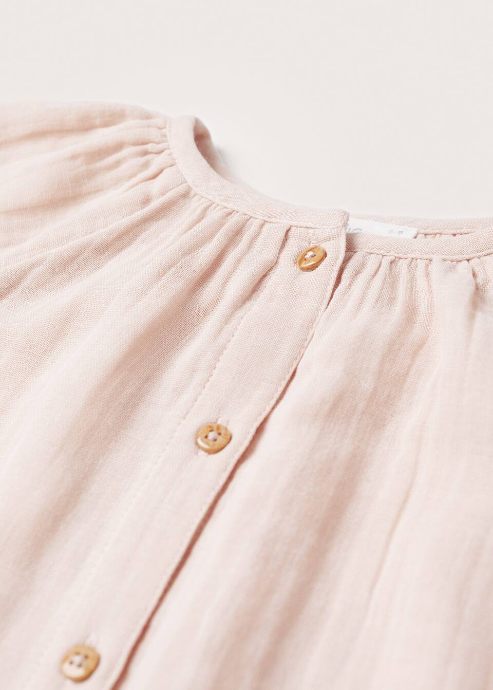 Textured cotton blouse | MANGO (US)