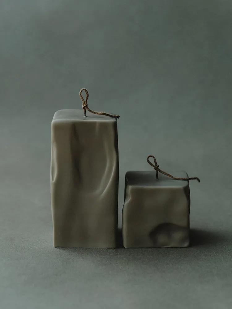 LAWA Raw Block Set of 2 Candle - Beautiful Handmade Pillar Scented Soy Wax Elegant Aesthetic Cand... | Amazon (US)