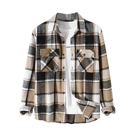 ZAFUL Plaid Pattern Pocket Patch Shacket Deep Green S | Walmart (US)