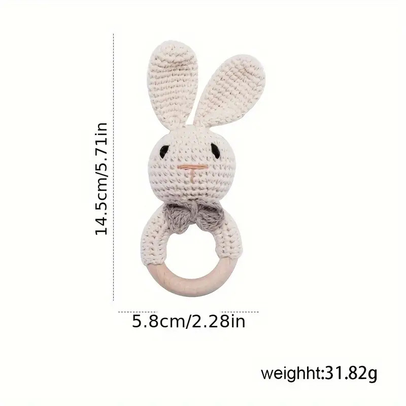 Crochet Brown Rabbit Rattle, Cute Shape Attracts Baby's Attention, Built-in Bells, Shaking When A... | Temu Affiliate Program