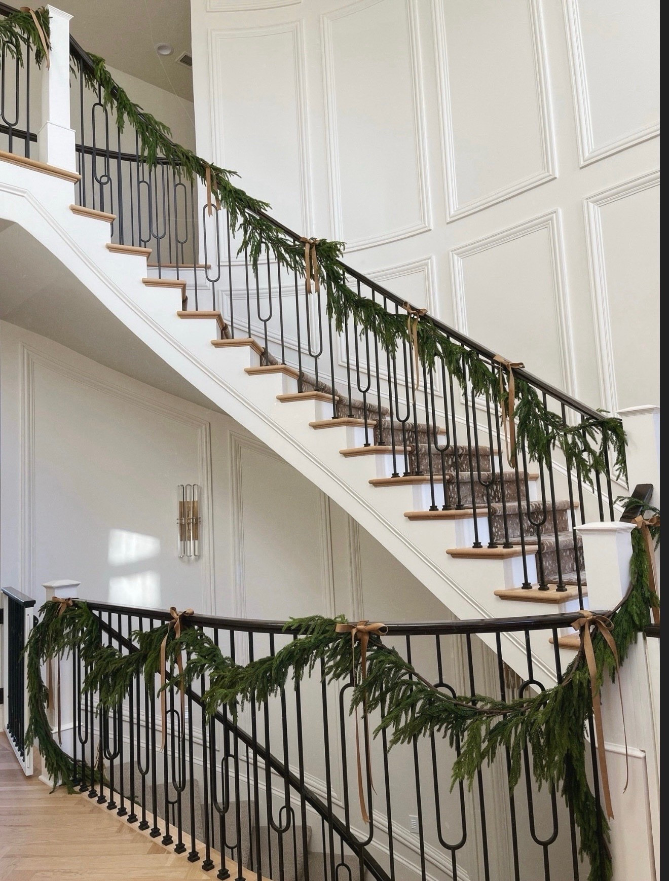 A simple staircase for the holidays. I love this garland and want it to stand out. 

#LTKHoliday #LTKHome