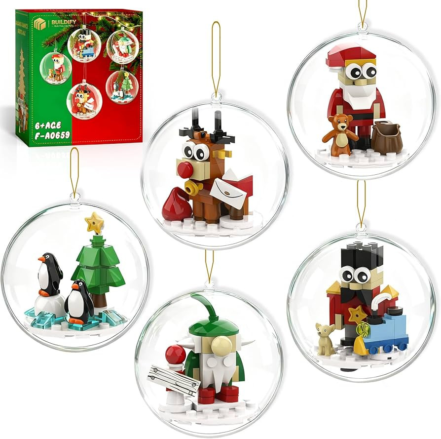 Christmas Tree Ornaments Building Blocks Christmas, 2025 Christmas Decorations Ball Toys Included... | Amazon (US)