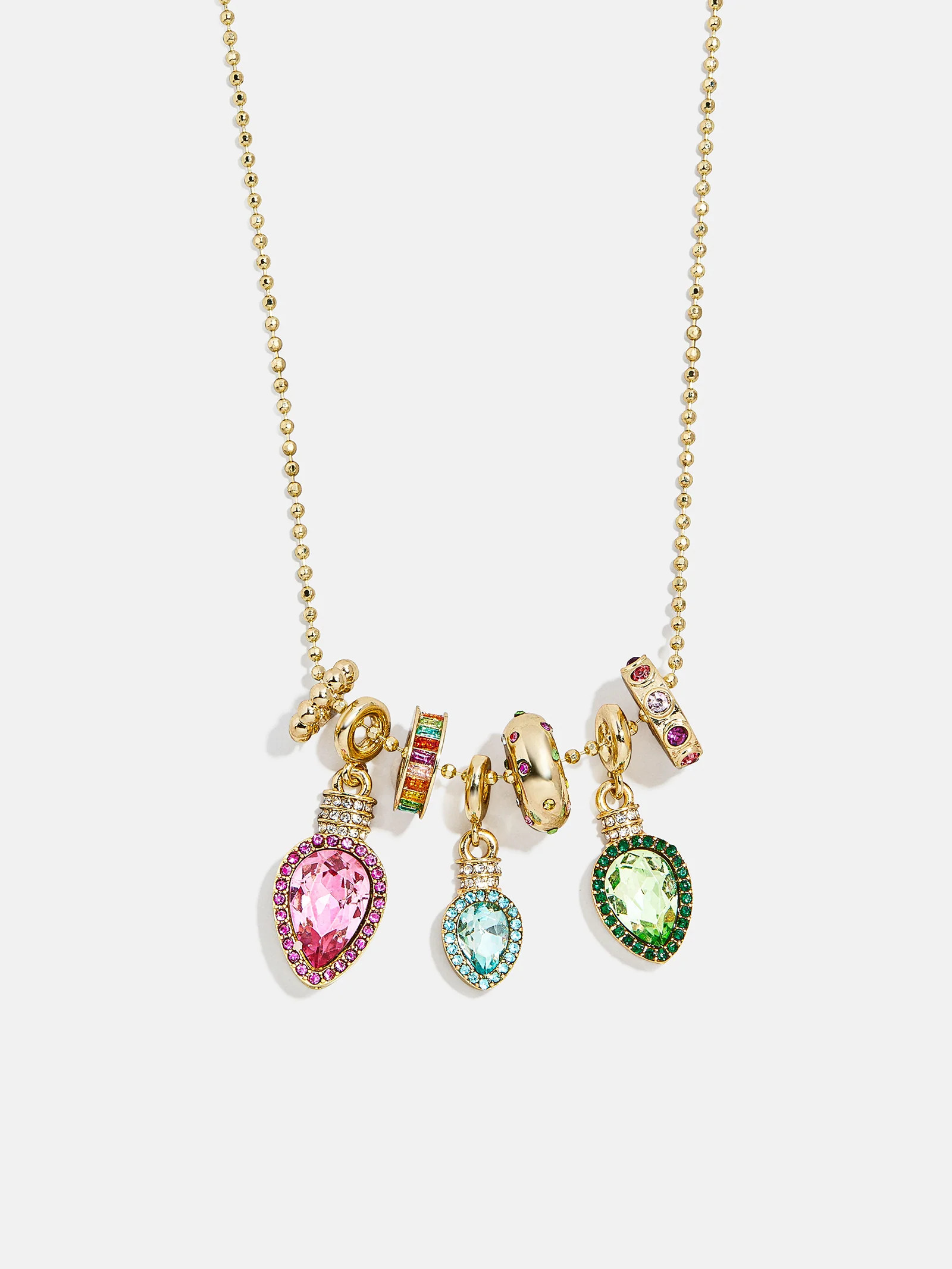 Merry & Bright Christmas Charm Necklace - Christmas Lights | BaubleBar