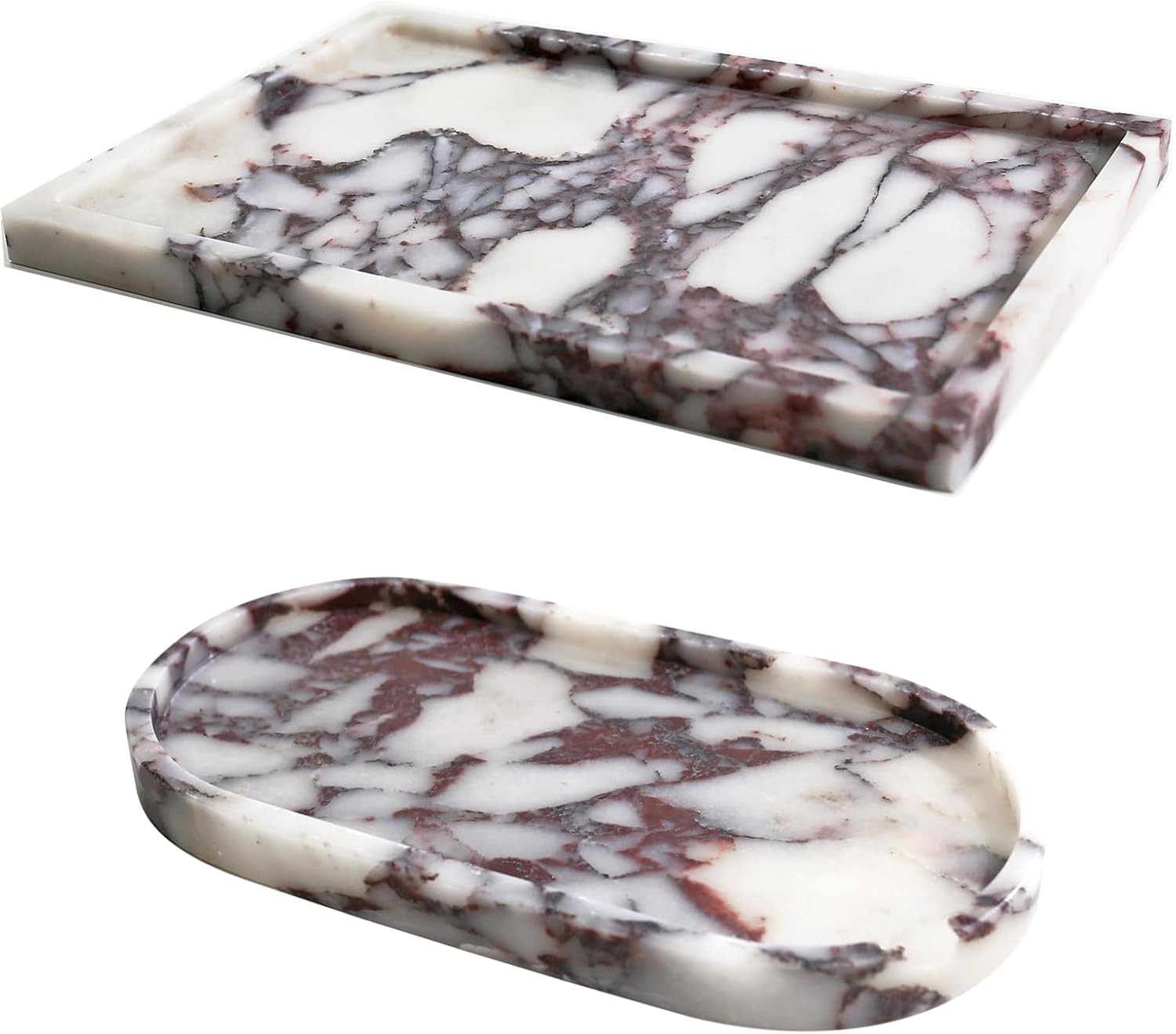 Real Luxurious Natural Marble Vanity Tray Genuine Marble Storage Tray for Home Decor Stone Tray f... | Amazon (US)