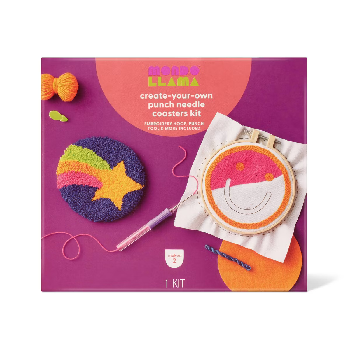 2pk Mini Punch Needle Coasters - Mondo Llama™ | Target