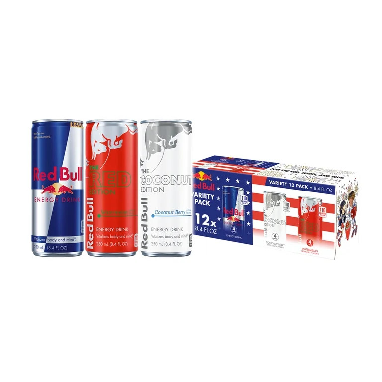 Red Bull Energy Drink Summer Celebration Variety Pack,  with 80mg Caffeine,  Taurine & B Vitam... | Walmart (US)