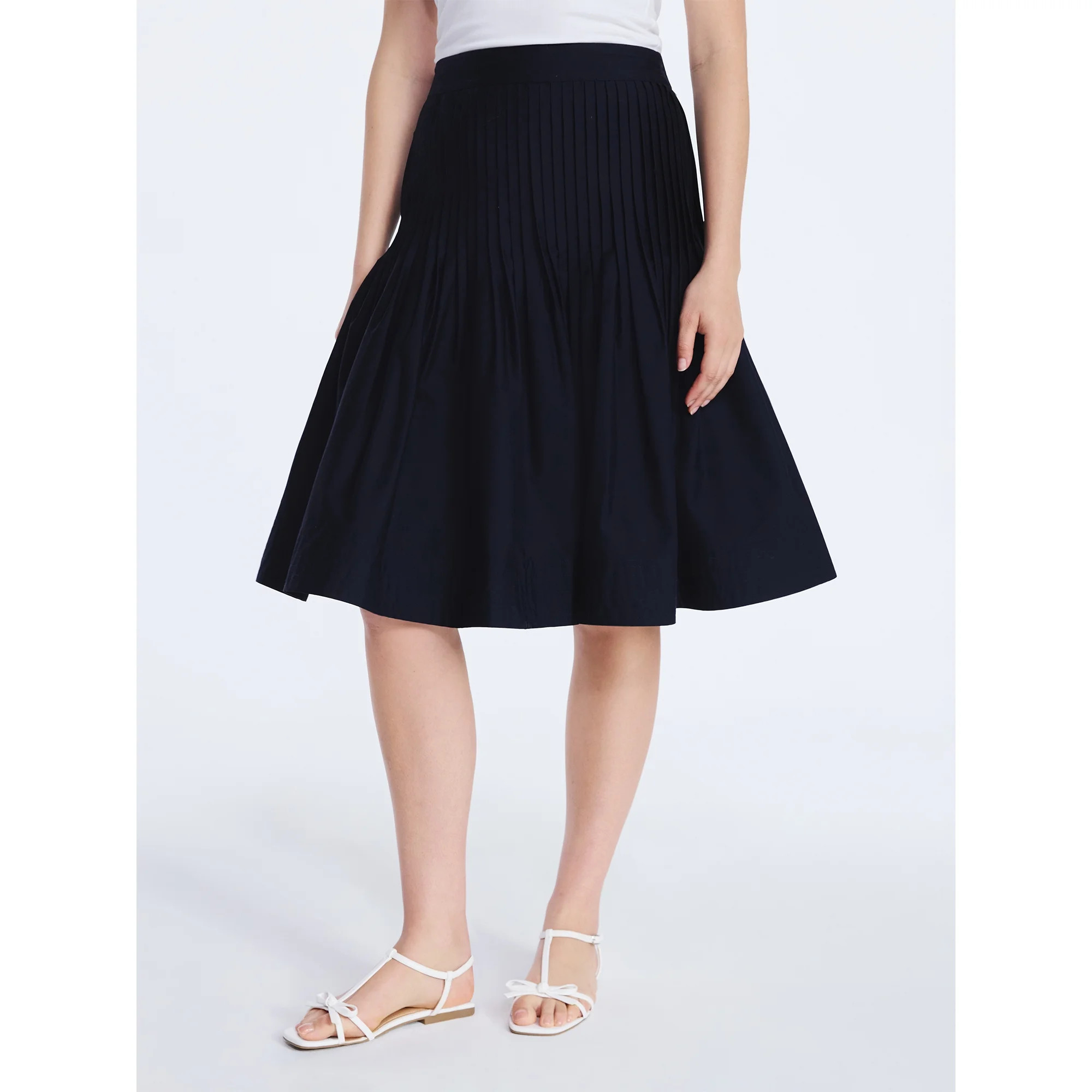 Free Assembly Women's Pintuck Knee Length Skirt, Sizes XS-XXL | Walmart (US)
