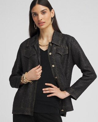 Travelers™ Collection Crushed Faux Denim Jacket. | Chico's
