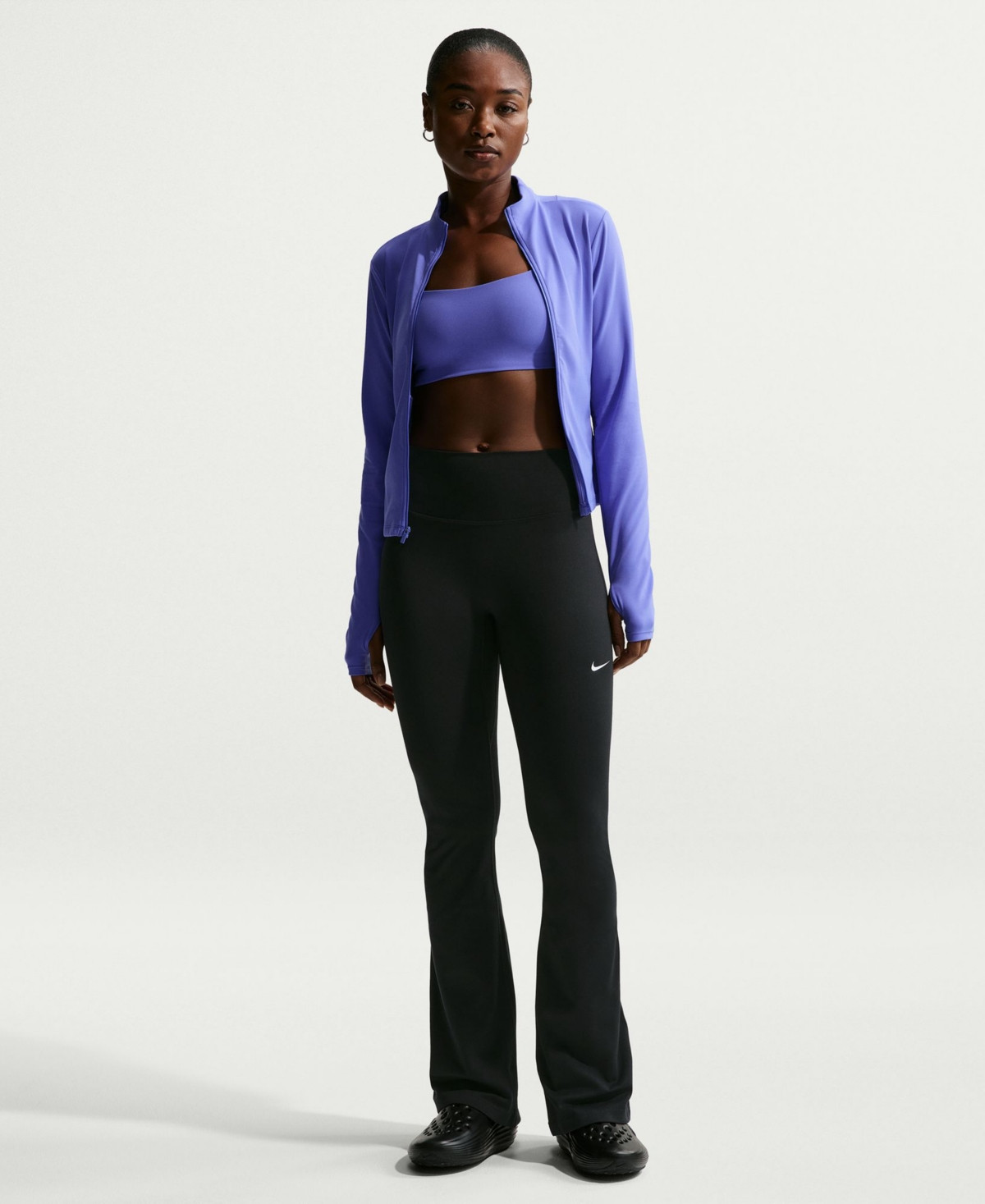 Nike Women's High-Waisted Flared Leggings - Black/White | Macy's