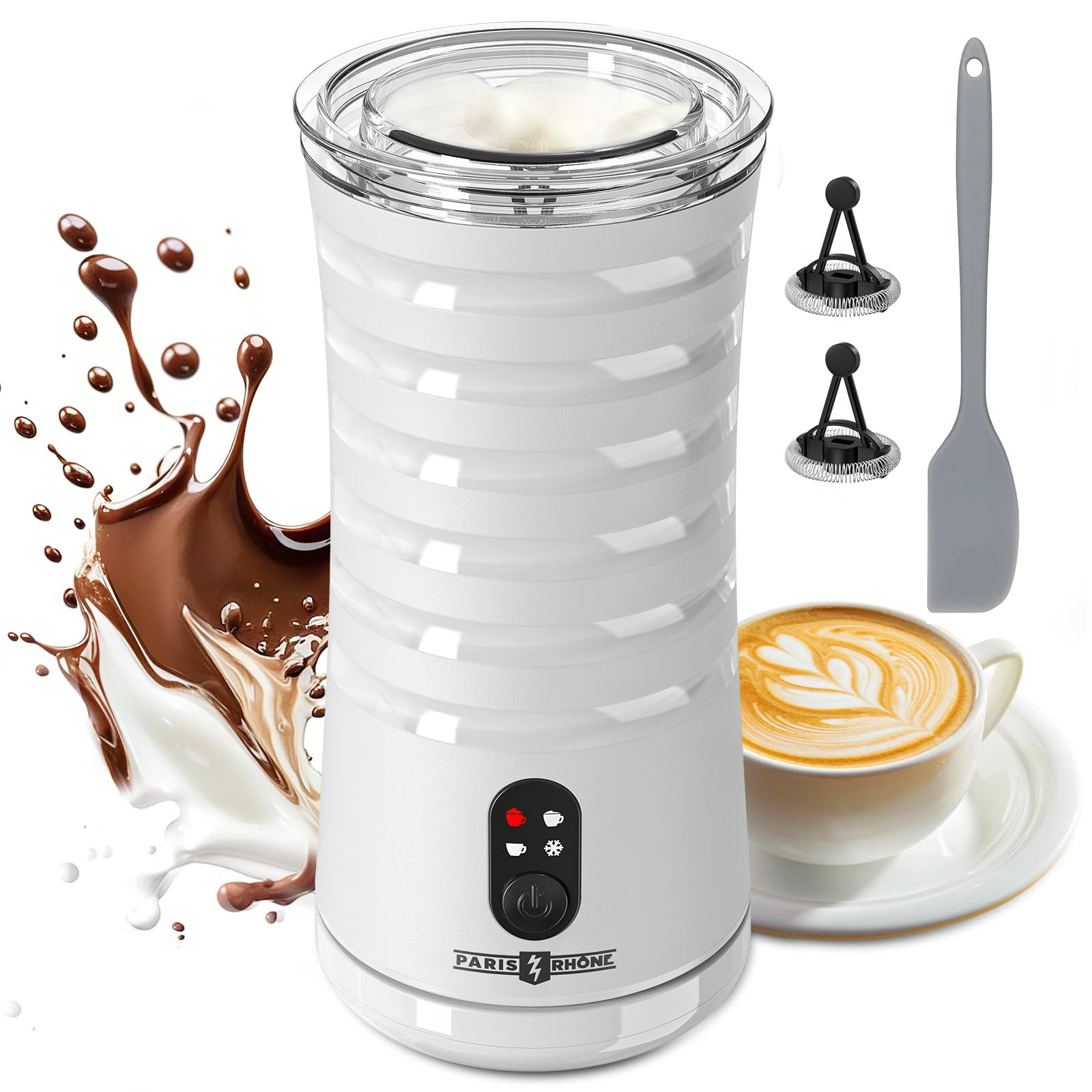 Milk Frother, Paris Rhône 4-in-1 Milk Steamer and Frother, Hot & Cold Foam Milk Warmer with Temp... | Amazon (US)