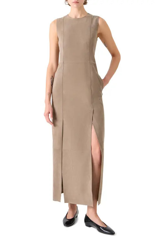 Akris Suede Column Dress in Taupe at Nordstrom, Size 10 | Nordstrom