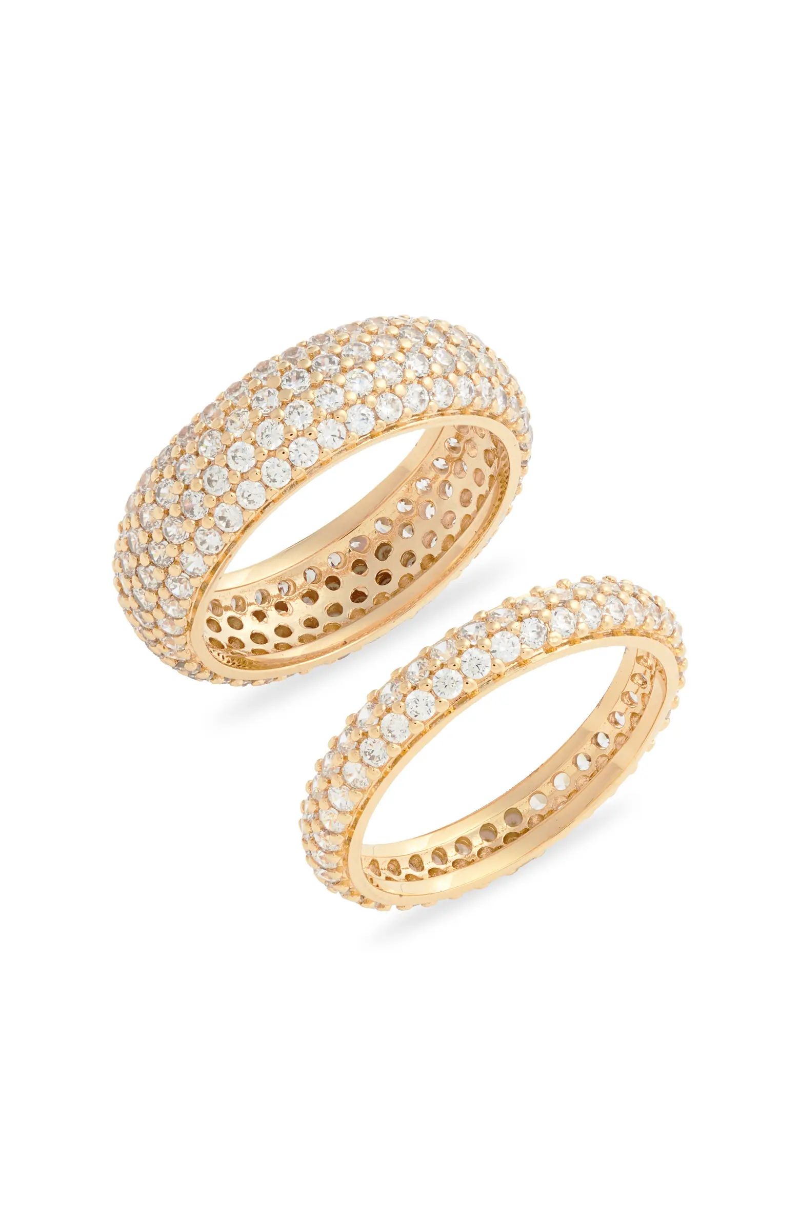 Nordstrom Set of 2 Cubic Zirconia Pavé Eternity Rings | Nordstrom | Nordstrom