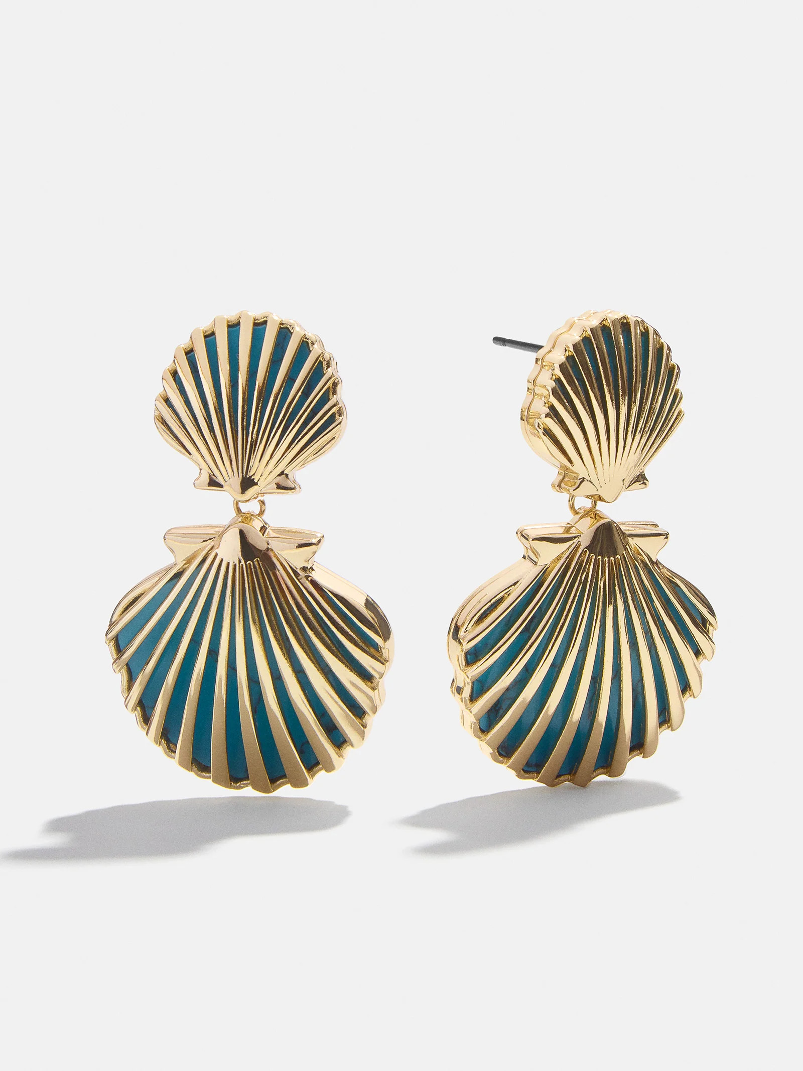 Marni Seashell Earrings - Gold/Turquoise | BaubleBar