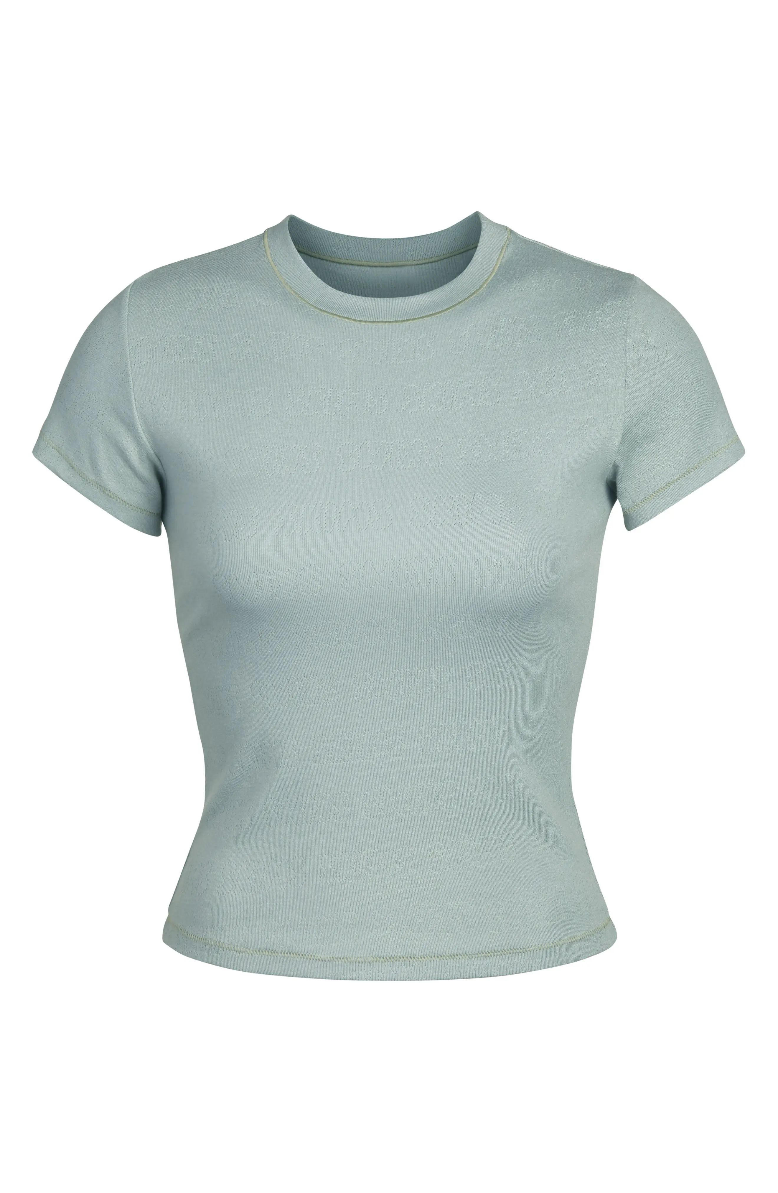 Plus Size Women's Skims Pointelle Logo T-Shirt, Size 2 X - Green | Nordstrom