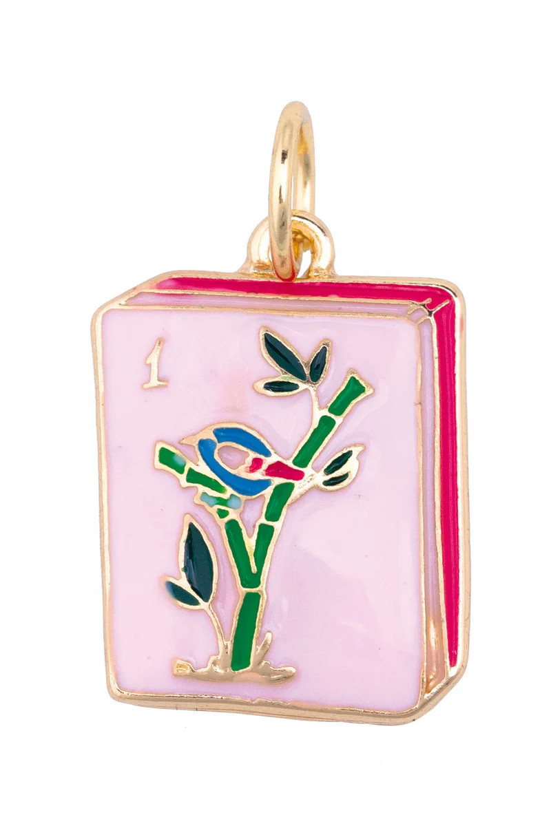 PREORDER 11/26:Mahjong Enamel Tile Charm in Pink | CANVAS