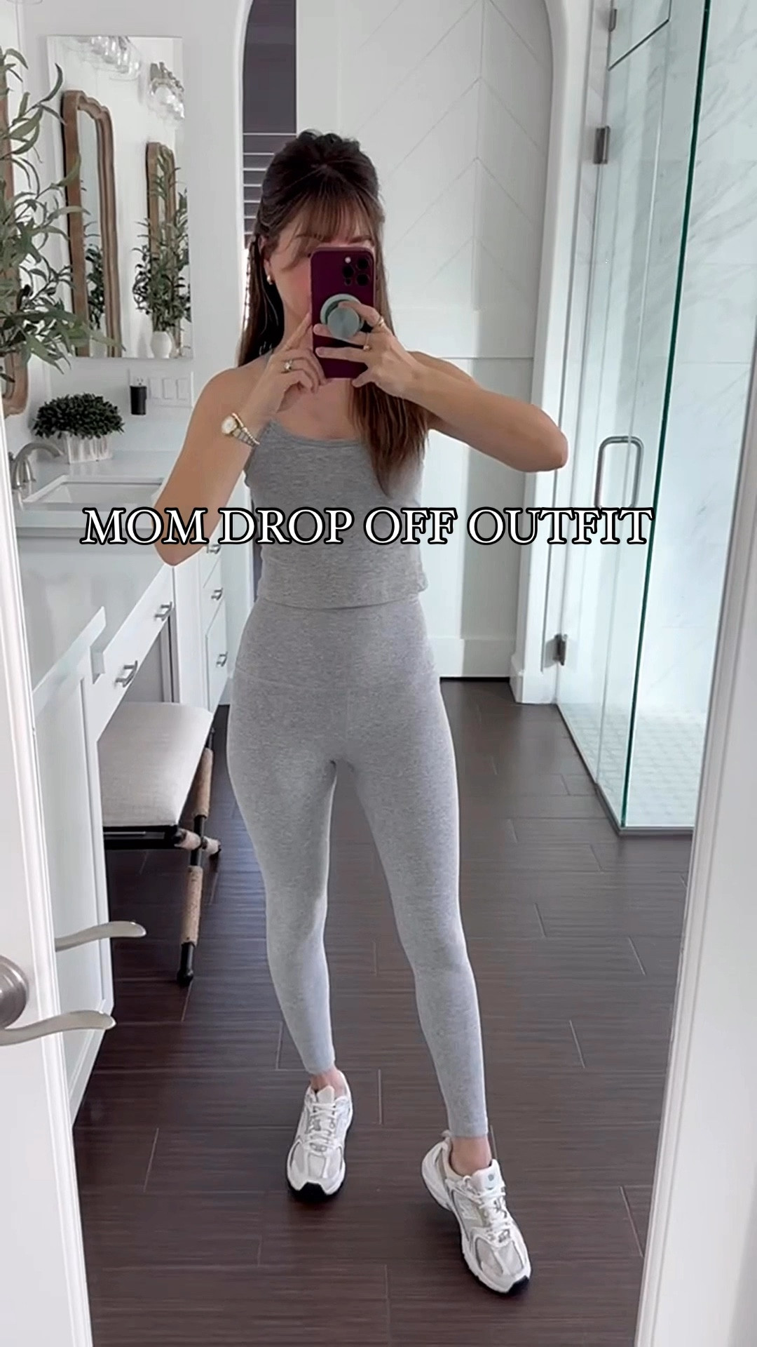 Mom drop off outfit. These leggings are super soft and so is the top. On extra cold day I will pair it with a Sherpa jacket like the one I’m wearing and even a beanie. 

Grey leggings xsmall I’m 5ft2 
Long tank top small
Amazon jacket 
New balance sneakers gold silver watch 

Casual outfit. Legging outfit. Mom outfit for winter. Winter outfit. Sneaker outfit. Petite outfit. 



#LTKHoliday #LTKActive