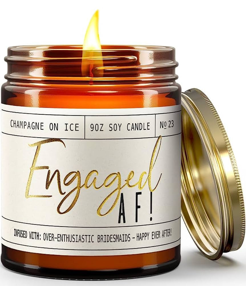 Engagement Gift, Engagement Gifts for Women -'Engaged!' Soy Candle, w/Champagne On Ice I Engageme... | Amazon (US)
