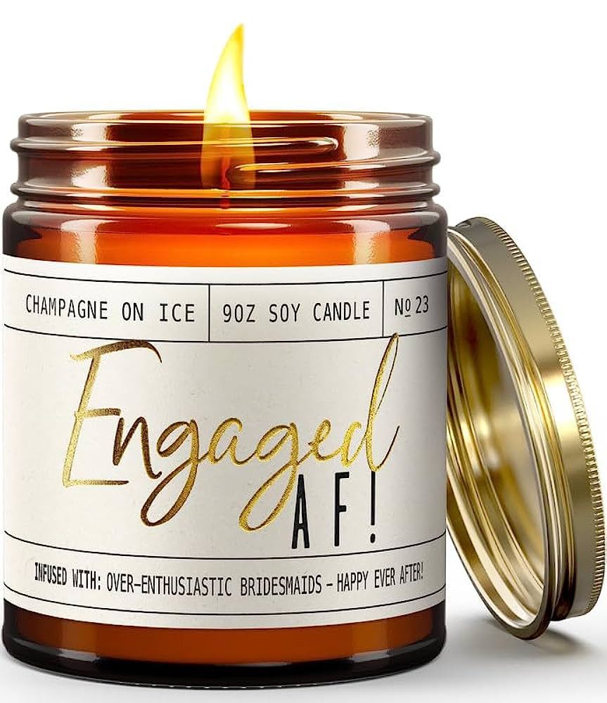 Engagement Gift, Engagement Gifts for Women -'Engaged!' Soy Candle, w/Champagne On Ice I Engageme... | Amazon (US)