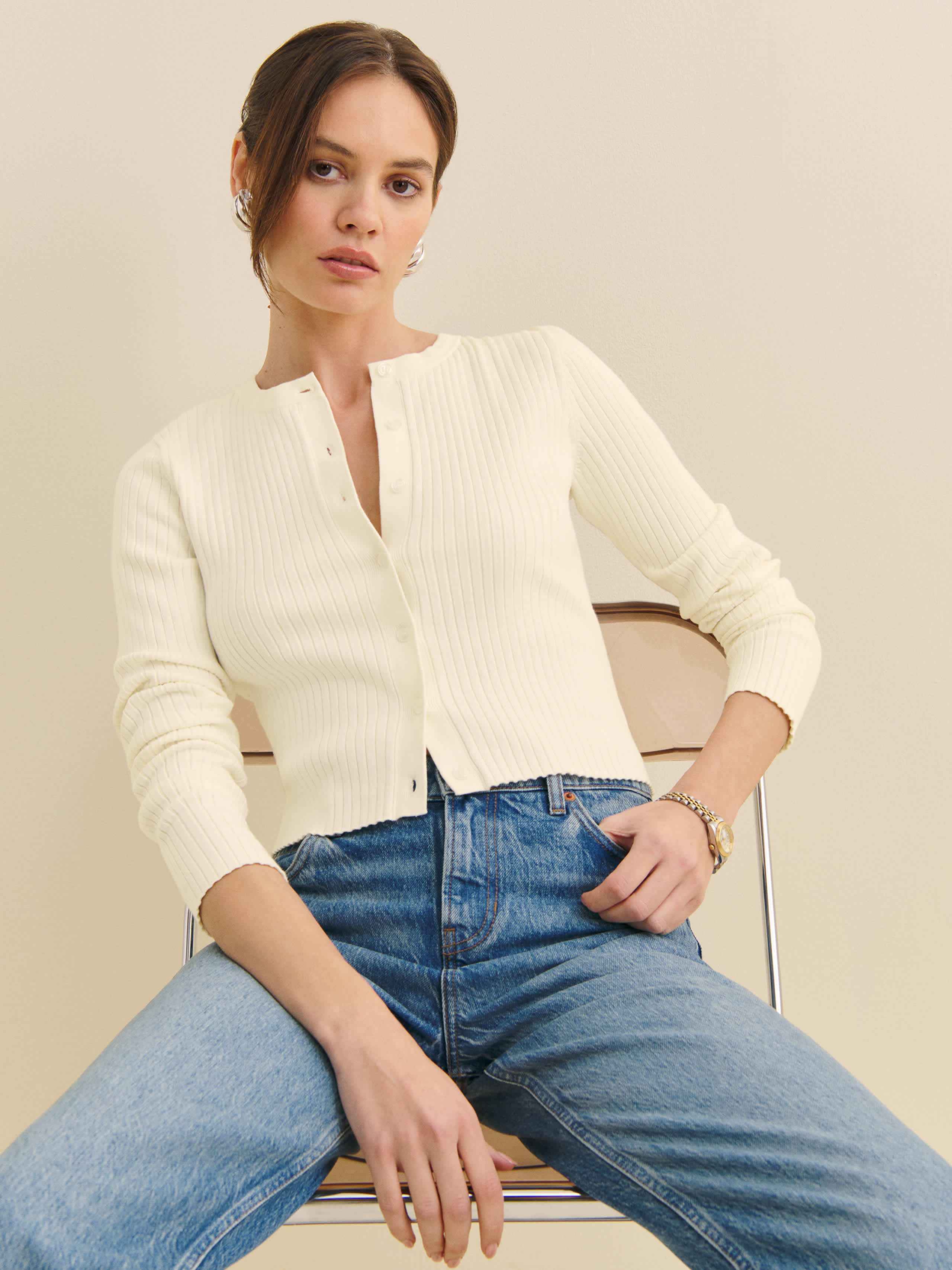 Joanne Cotton Cardigan | Reformation (Global)