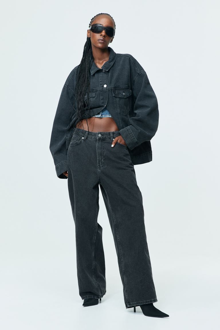 90s Baggy High Jeans - Black - Ladies | H&M GB | H&M (UK, MY, IN, SG, PH, TW, HK)