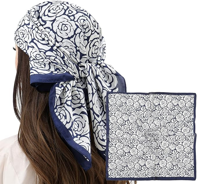 RIIQIICHY Women Head Hair Scarf Like Satin Silk Scarf Sleeping Hair Wrapping Night 27.5" | Amazon (US)